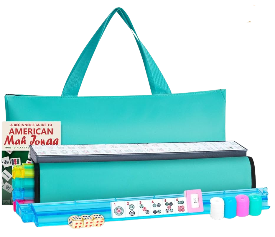 Mahjong Travel Set – Complete American Mahjong Set with Tote & Accessories (Turquoise)