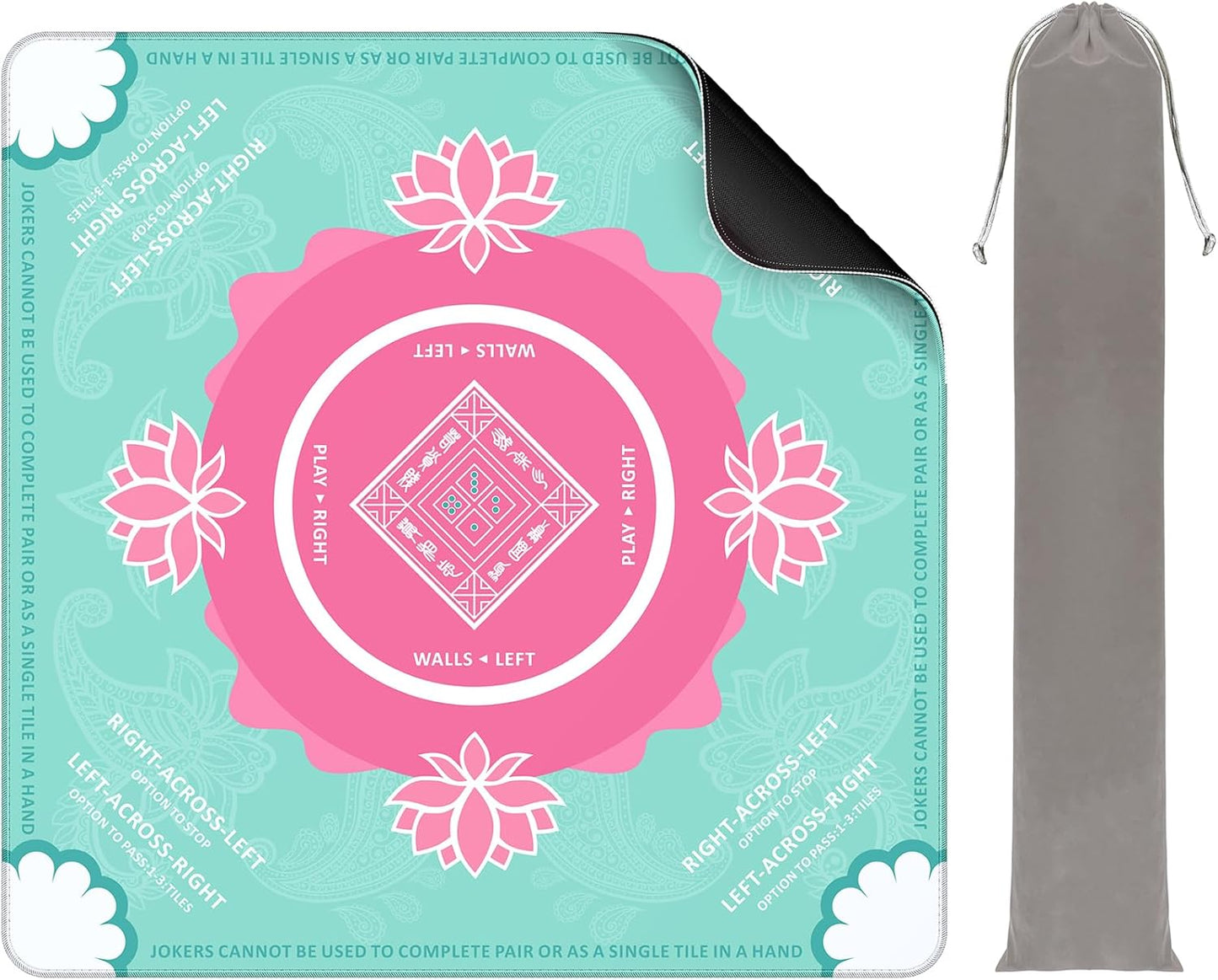 Lotus Mahjong Mat (Teal)