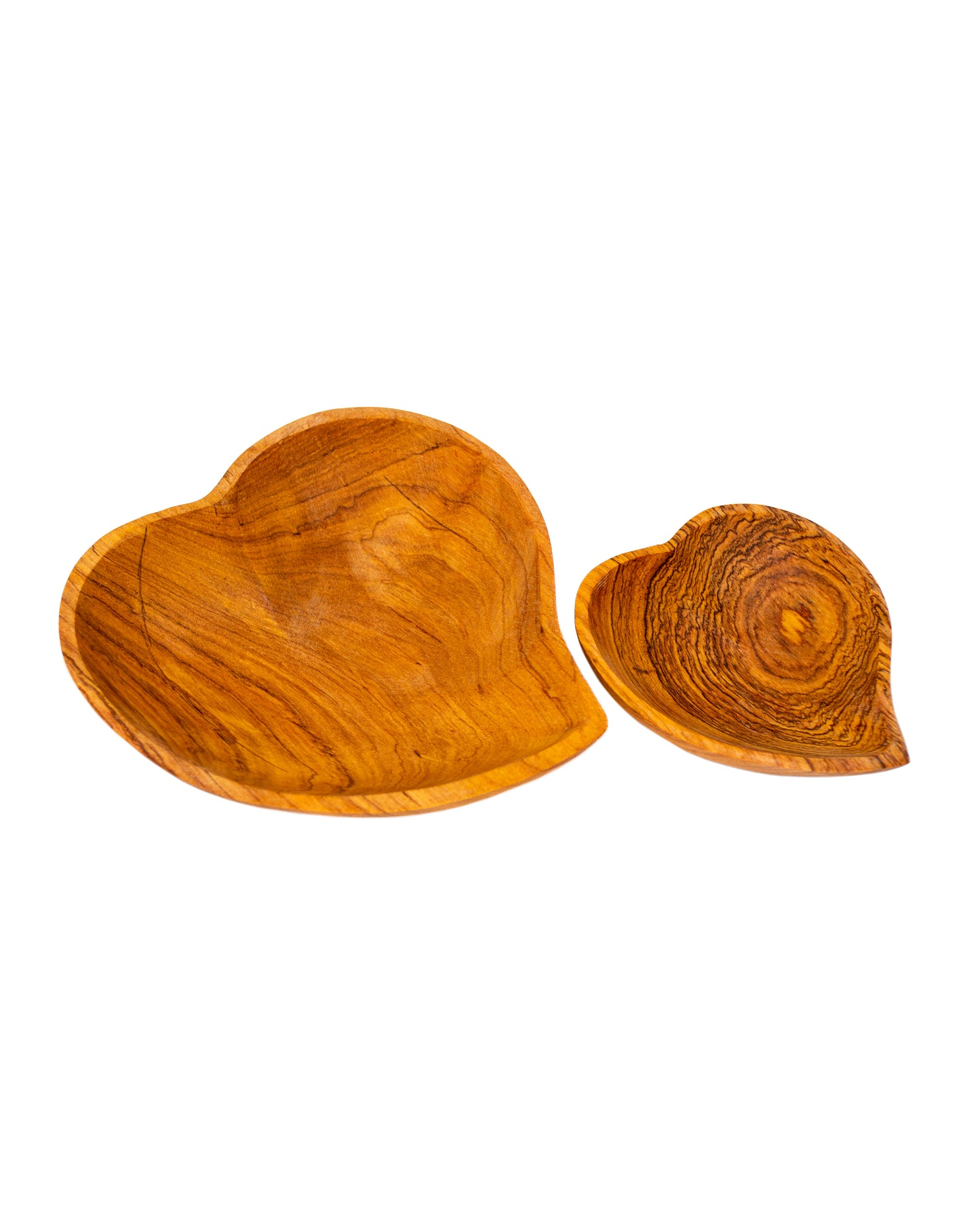 Nesting Wild Olive Wood Heart Trays (Set of 2)