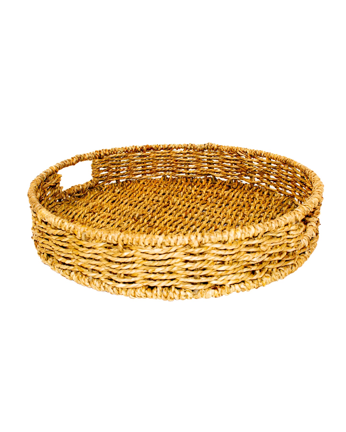 Handwoven Seagrass Serving Basket Tray (Set of 2)