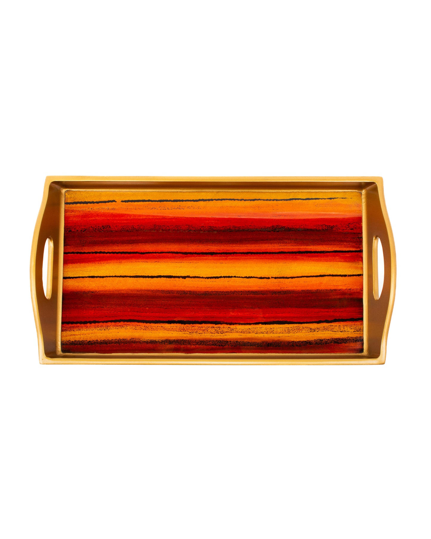 Handmade Inca Stripes Glass Tray