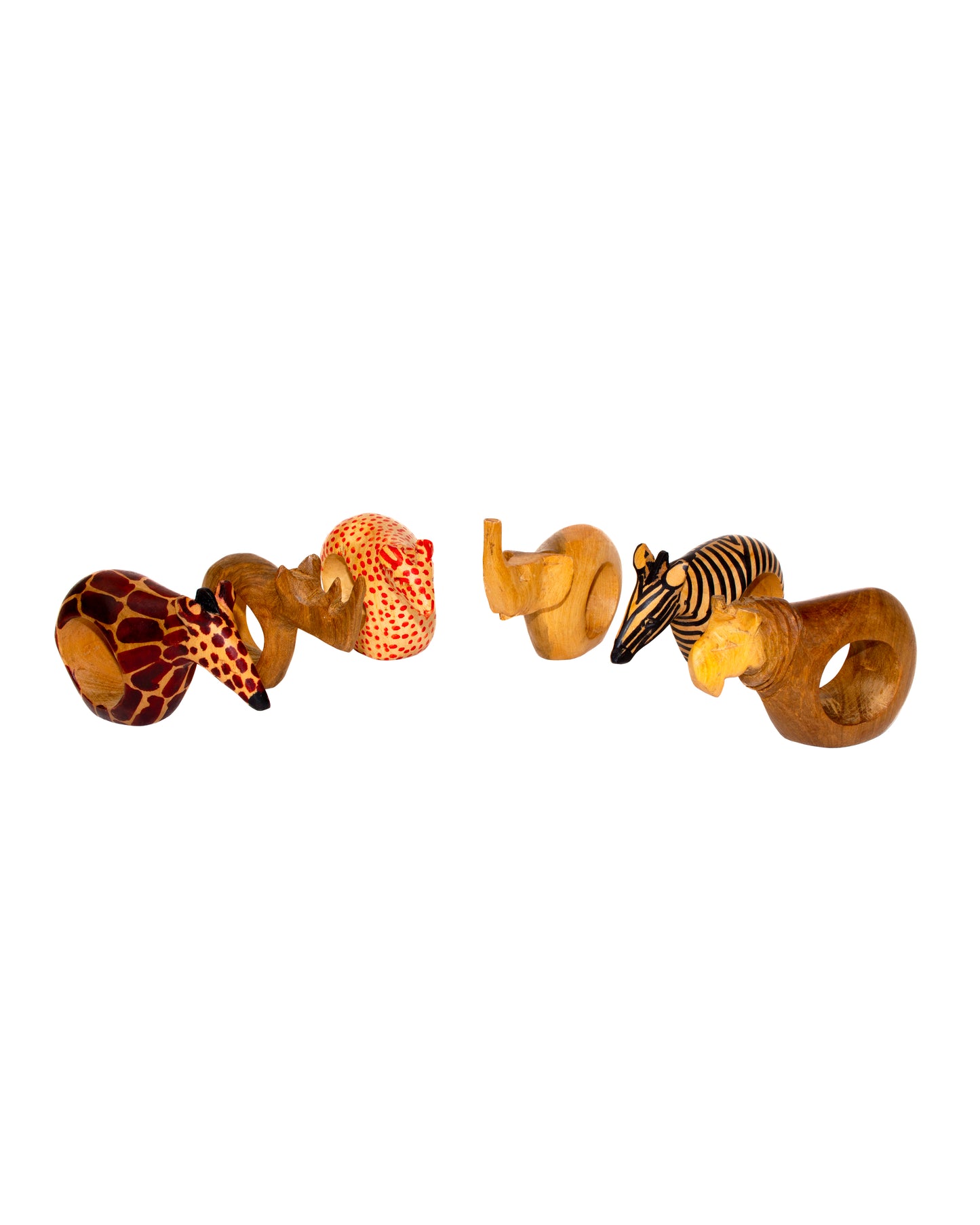 Safari Wooden Napkin Rings (Set of 6)