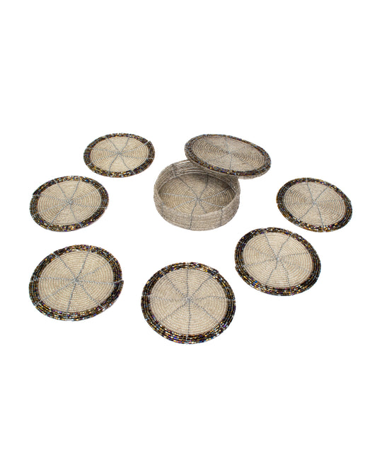 Masai Beaded Coasters With Case (Set of 6)
