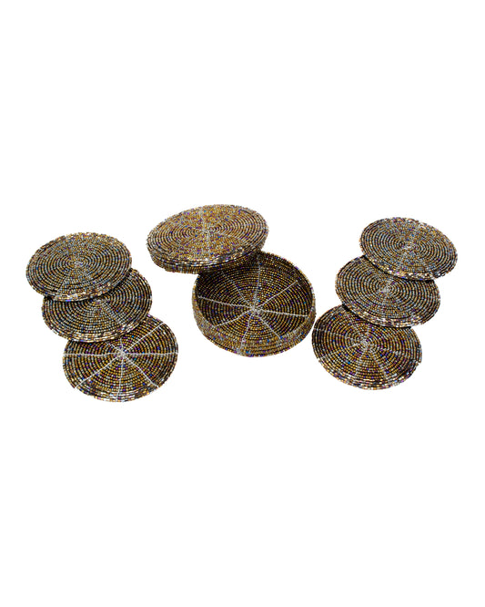 Rehema Beaded Coasters with Case (Set of 6)